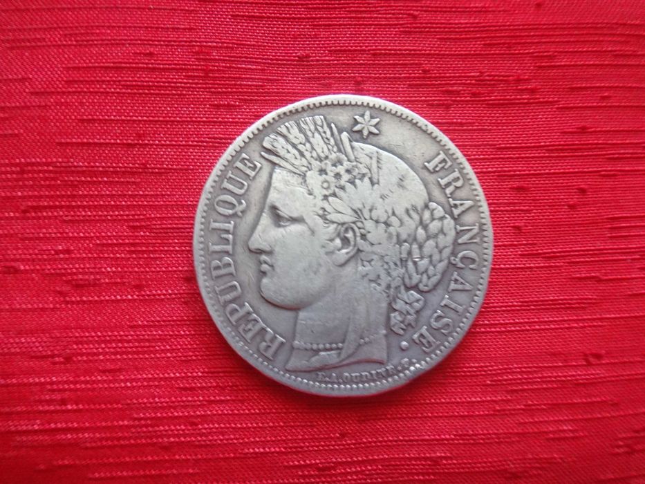 Srebrna moneta 5 franków 1849