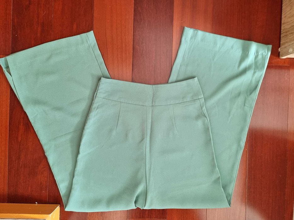 Calças largas verde menta Stradivarius, tamanho 36 - nunca usadas