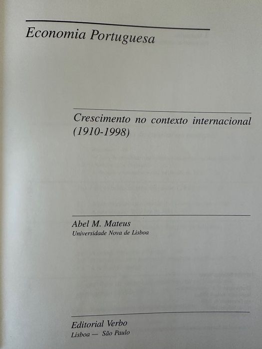 Economia Portuguesa desde 1910 - Abel Mateus - 1998