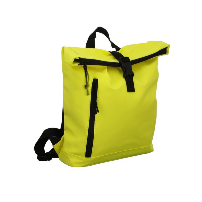 Modny plecak żółty z rolowaną klapą black hawk