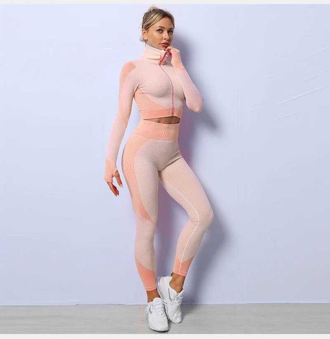 Костюм для фитнеса, йоги, спортивный костюм тройка лосины топ кофта