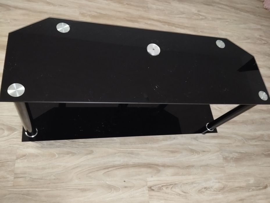 Stolik RTV szkło czarne