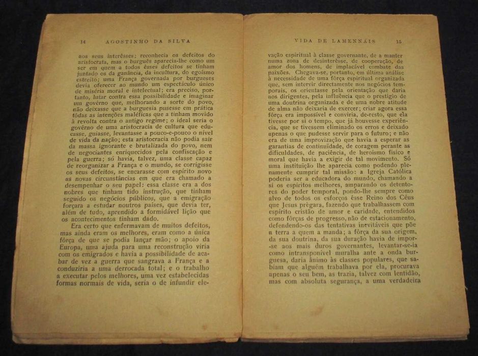 Livro Vida de Lamennais Agostinho da Silva