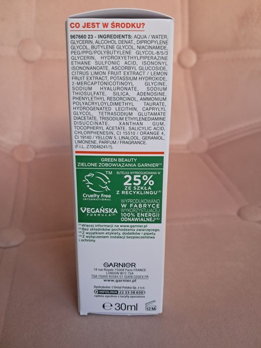 Garnier serum na przebarwienia 4% nowa wegańska formuła