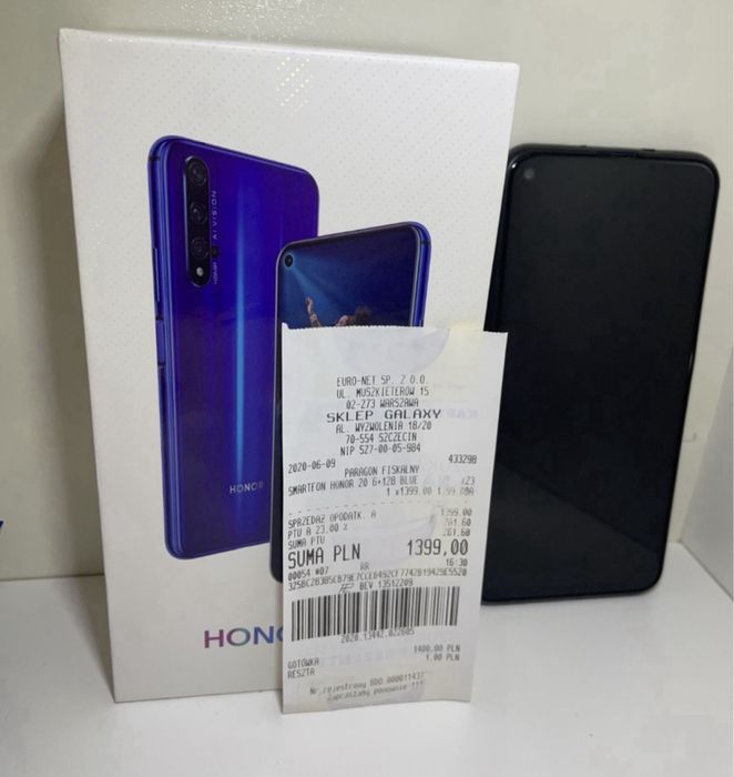 Honor 20 smartfon smartphone 6GB 128GB jak nowy