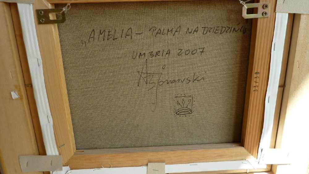 Obraz AMELIA Palma na dziedzińcu Andrzej Borowski akryl na płótnie