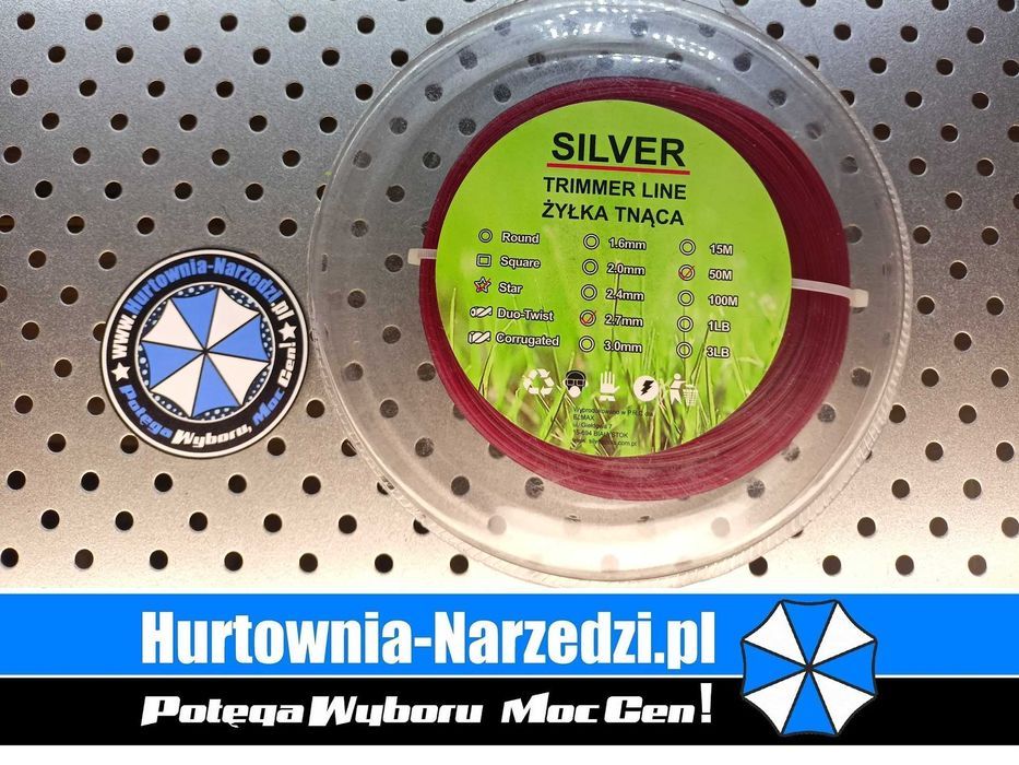 Żyłka do cięcia trawy gwiazdka 2,7mm x 50m żyłka tnąca do trawy