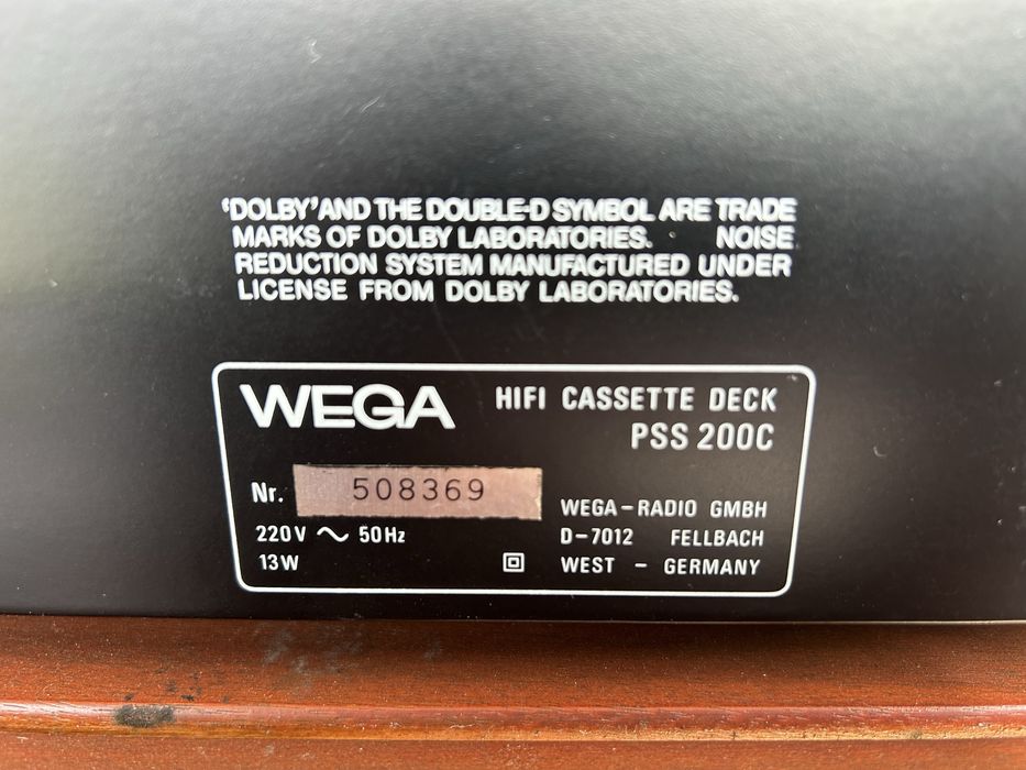 WEGA PSS 200C Stereo Cassette Deck