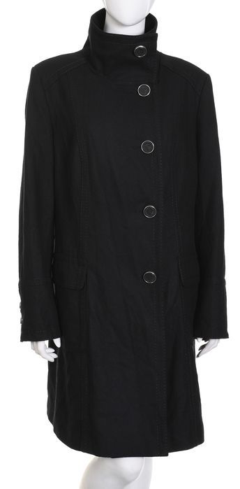 C&A YESSICA czarny wełniany płaszcz damski 52% wełna r. 46