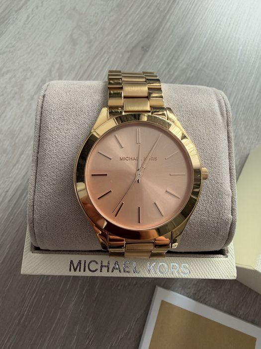 Zegarek Michael Kors Slim Runway Quartz różowe złoto