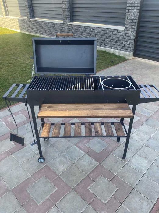 Мангал гриль барбекю метал 5 мм з підставкою під казан + ПОДАРУНОК