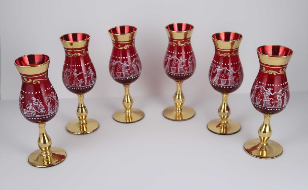 Conjunto de 6 copos em vidro murano