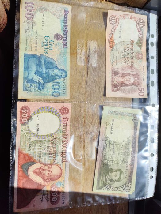 Coleção moedas e notas