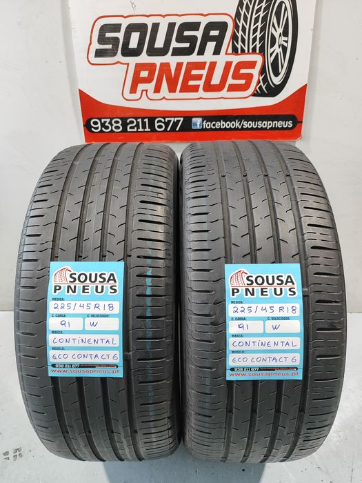 2 pneus semi novos 225-45R18 Continental - Oferta dos Portes