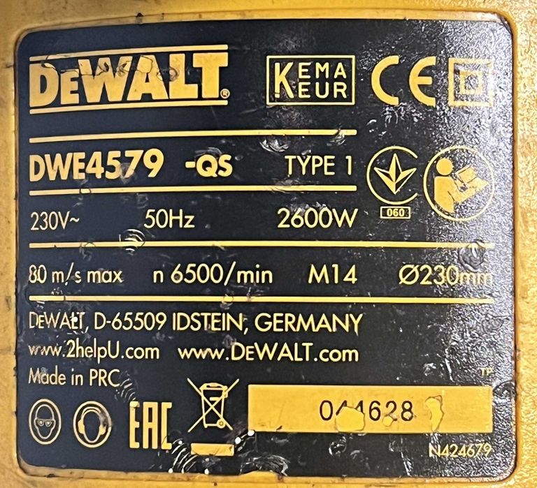 DEWALT DWE4579-QS – szlifierka kątowa 230 mm / 2600 W