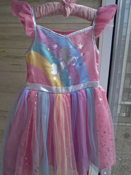Карнавальное платье единорожки радужное платье единорога 5-6л