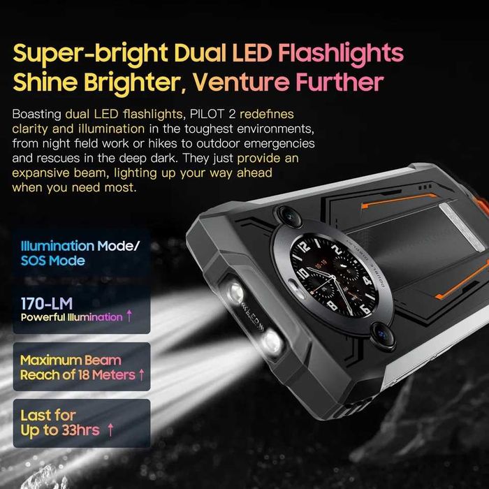 BLACKVIEW OSCAL PILOT2, 24/256Gb, 50/32Mp, 8800мАч 45W, фонарь 170люм.