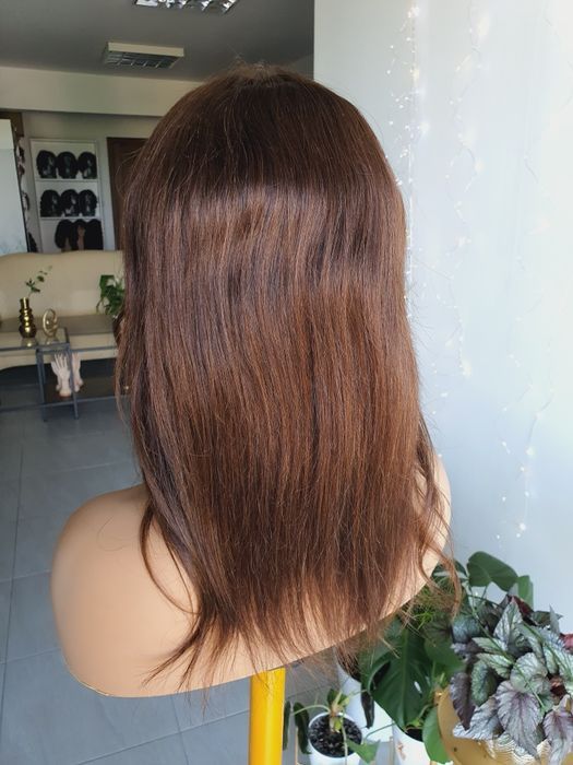 Peruka z włosów naturalnych w 100% brąz Sara