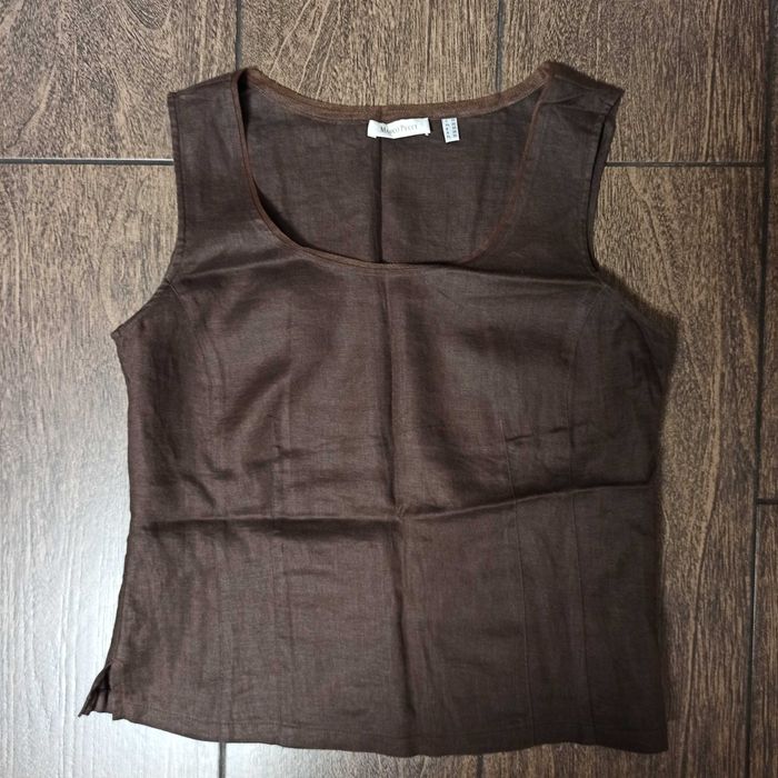 Брендовый льняной костюм блузка майка юбка Marco Pecci платье лен