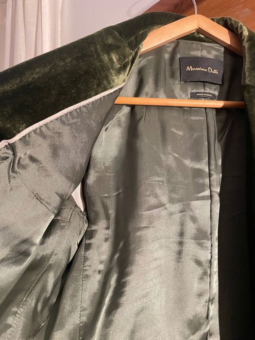 Blazer de veludo verde Massimo Dutti tamanho S