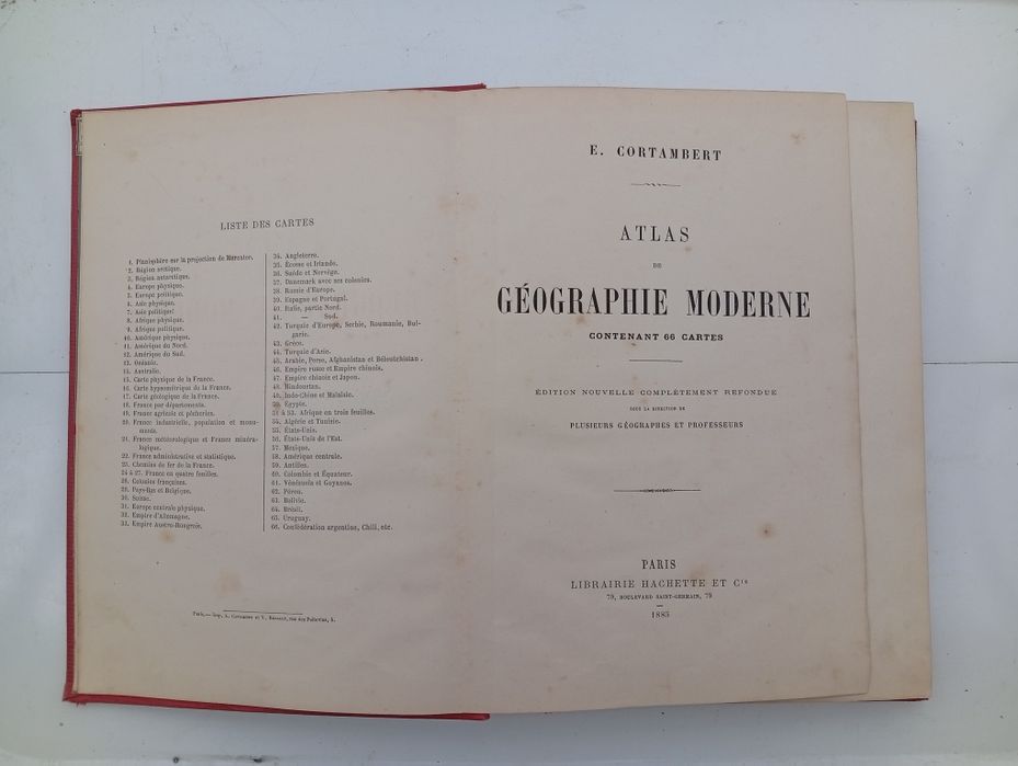 Atlas antigo “Atlas de Géographie Moderne” (1885)
