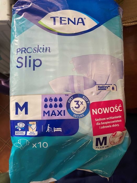 TENA Slip ProSkin maxi M chłonne Pieluchomajtki 10 sztuk