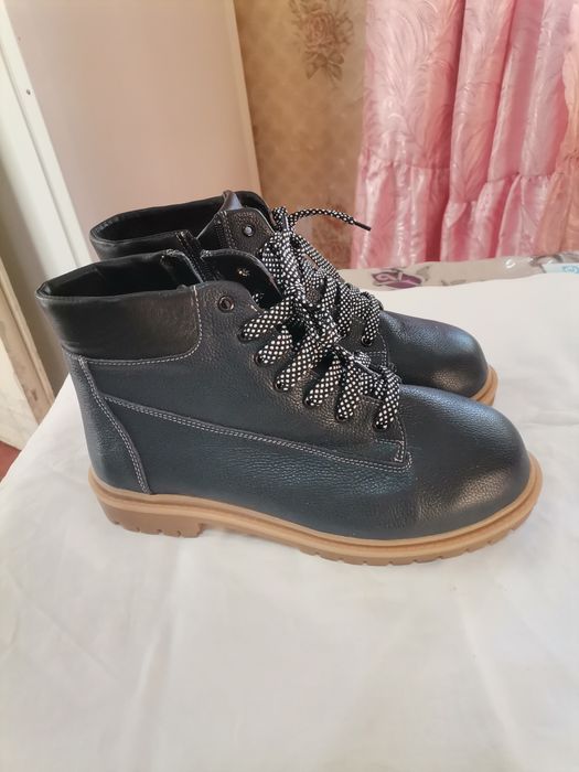 Ботинки кожаные овчина