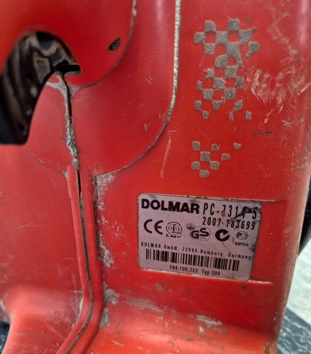Przecinarka spalinowa DOLMAR PC7314S, 5,7KM, Komis Jasło Czackiego