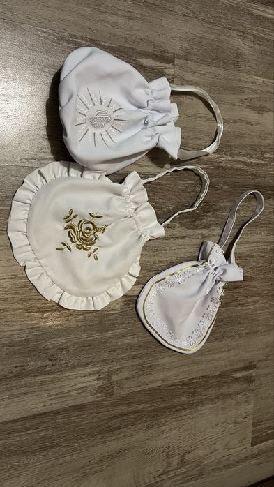 3 Białe torebki dla dziewczynki do komunii do stroju komunijnego