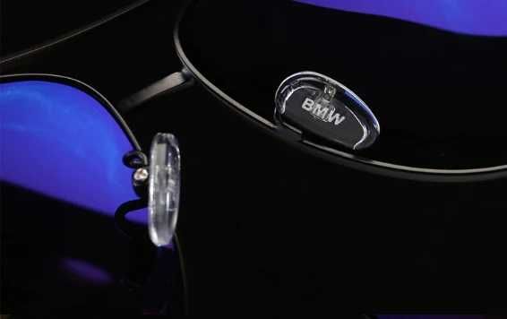 Óculos de sol BMW polarizados armação metal pretos e prateados - NOVOS