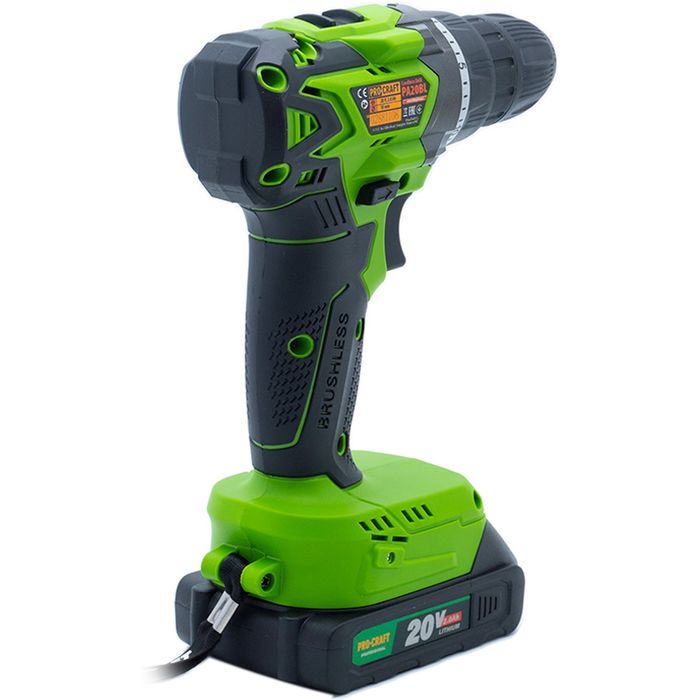 Аккумуляторный шуруповерт Procraft PA20BL (1 АКБ 20В 2Ач и ЗУ)