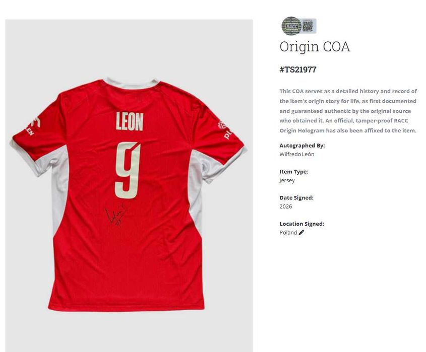 Wilfredo León koszulka reprezentacji Polski z autografem + certyfikat