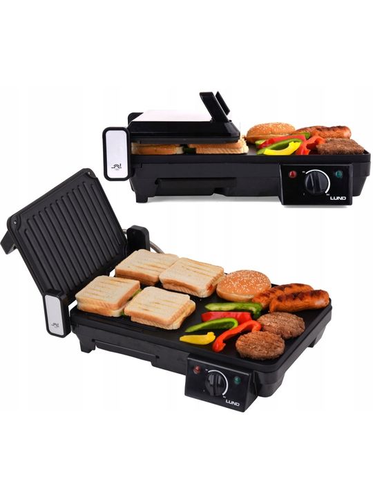 Duży elektryczny rozkładany grill domowy grillowanie cały rok