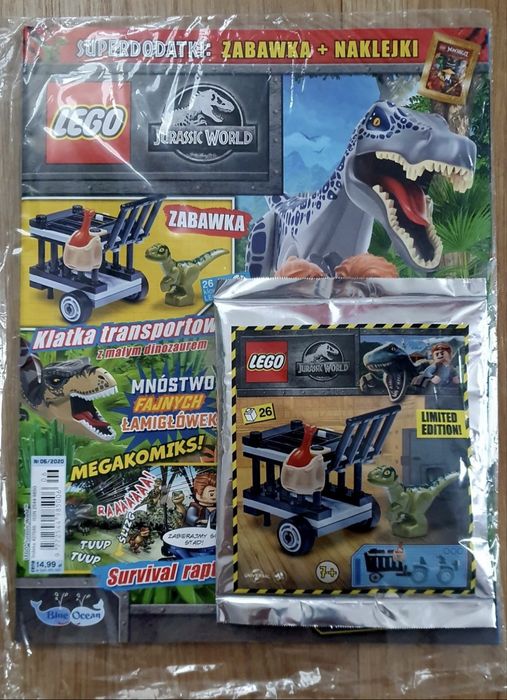 Gazetka LEGO Jurassic World, LEGO dinozaur, naklejki, Ninjago