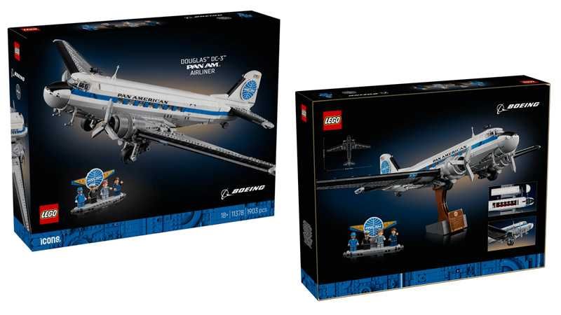Конструктор LEGO ICONS 11378 Пасажирський літак Douglas DC-3 PAN AM