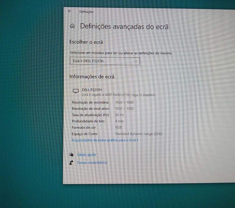 Monitor Dell P2217H Preto