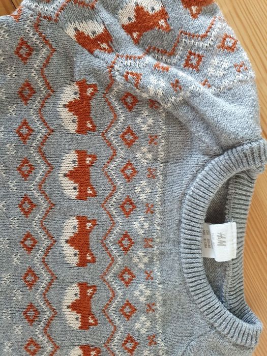 Elegancki komplet dla chłopca: sweterki h&m i spodnie 80-86