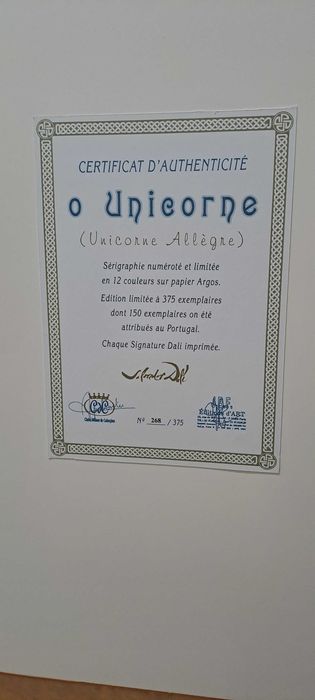 Serigrafia Salvador Dali - O Unicórnio feliz