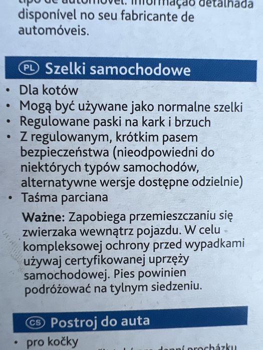 Szelki dla kota/krolika lub małego psa