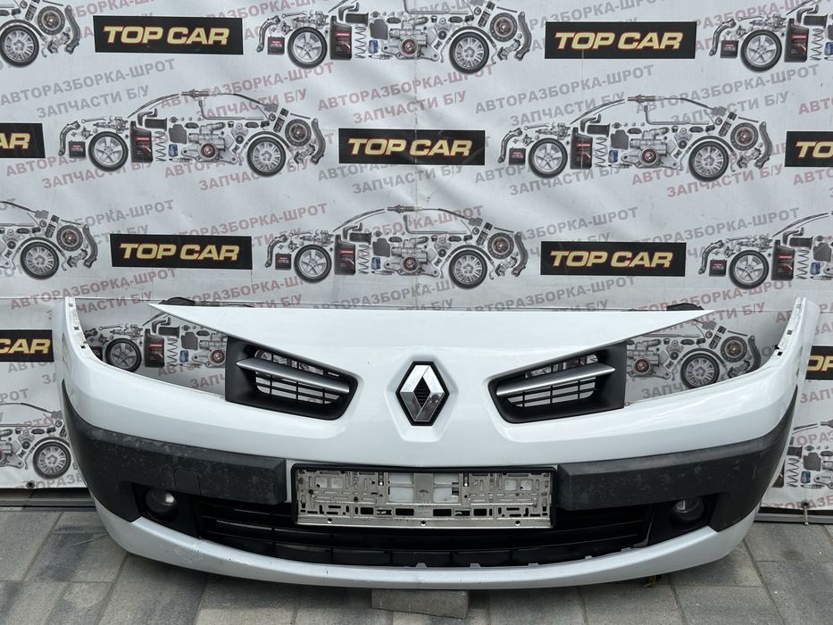 Продаємо бампер білого кольору в хорошому стані на Рено Меган 2 Renault Megane 2  2003-2009 рік Рестайлінг меган 2 Рено оригінал