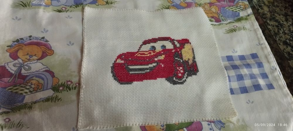 Tela em ponto cruz do Faísca