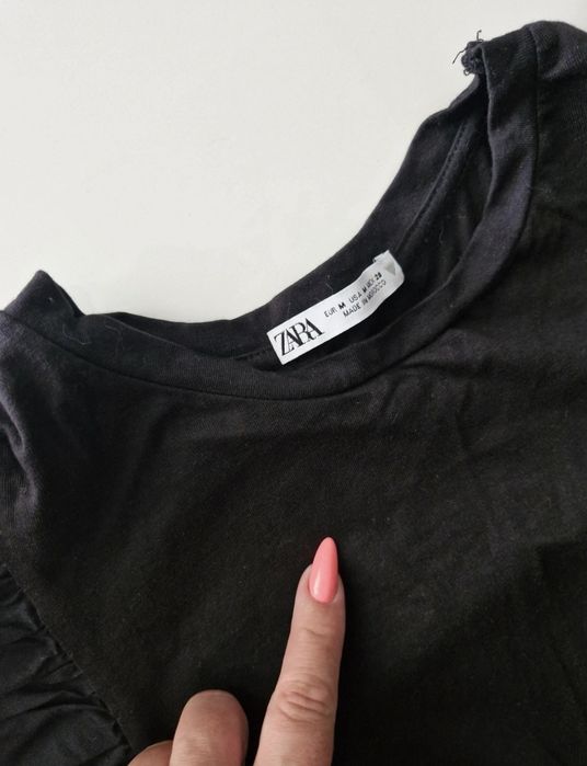 Crop top Zara rozm. M ozdobne rękawy nietoperz