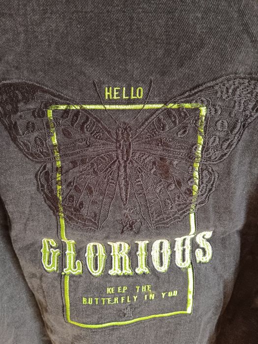 Kurtka jeansowa s/M print motyl