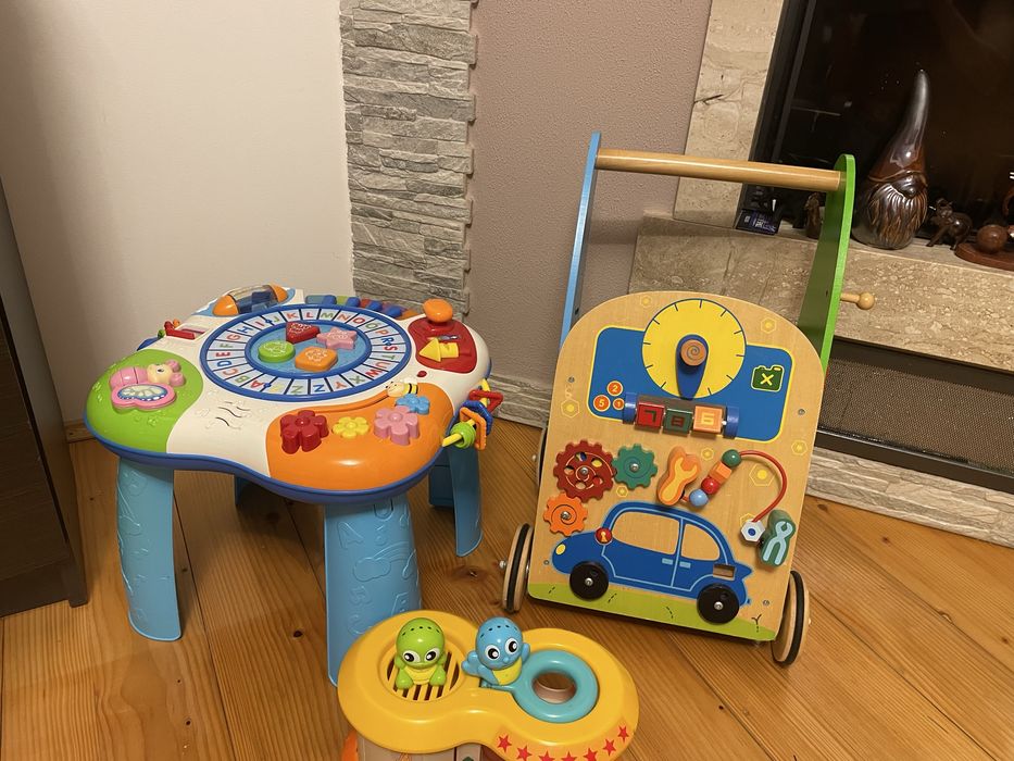 Stolik edukacyjny , pchacz drewniany