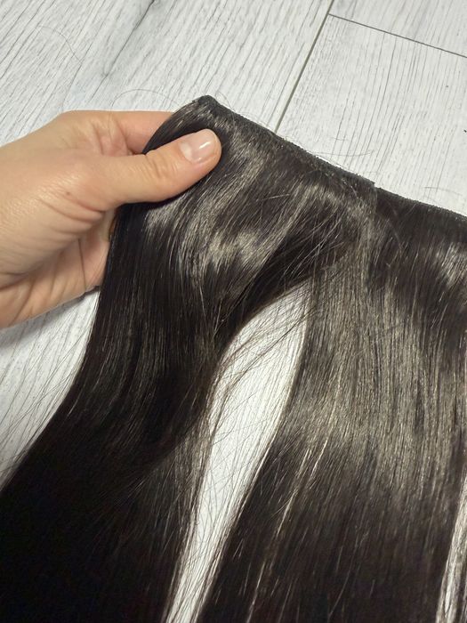 Треси волосся на заколках темно коричневе тресы волосы накладные