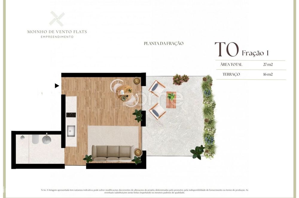 Apartamento T0 I Condominio Moinho de Vento