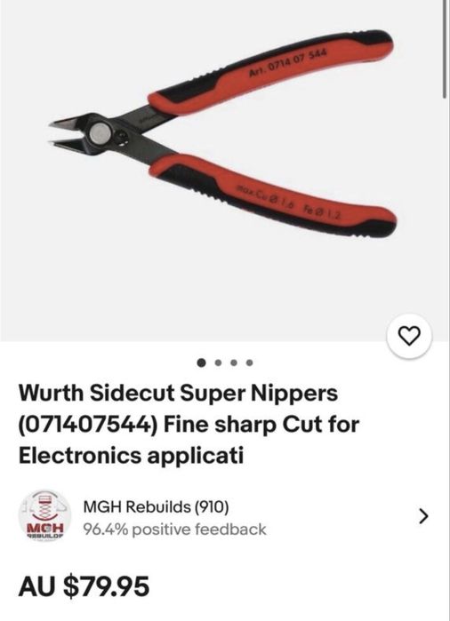 Кусачки бокорізи Wurth 071407544. Оригінал! Німеччина! Як нові, ідеал!