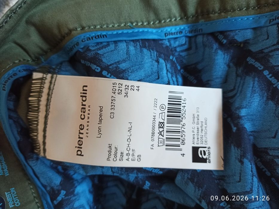 Брюки-чинос Pierre Cardin Lyon Tapered (Futureflex), р. 34/32