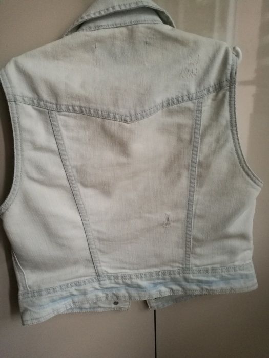 Kamizelka jeans dżins przetarcia 38 M New Look damska