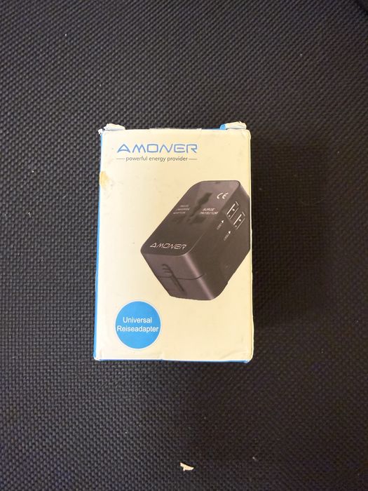 Універсальний туристичний адаптер живлення AMONER HHT202 з 2 USB, дорожній перехідник